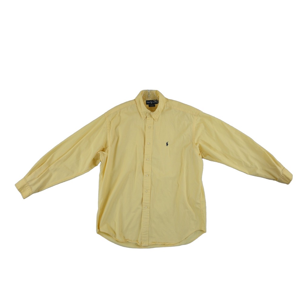 Ralph Lauren Blake Shirt Men's Size Large Yellow Button Down 100% Cotton Vintage